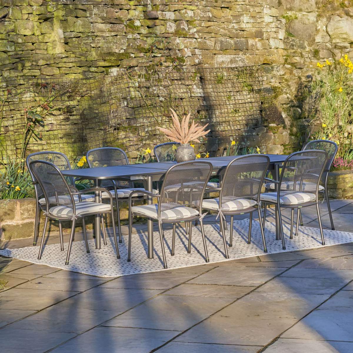 Pacific Lifestyle Carlo Extendable Rectangular 8 Seater Dining Set with cushions
