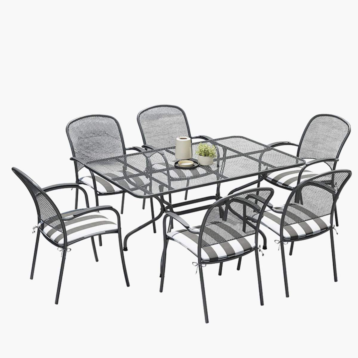 Pacific Lifestyle Carlo Rectangular 6 Seater Dining Set with Cushions