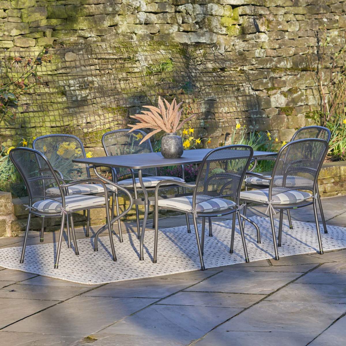 Pacific Lifestyle Carlo Rectangular 6 Seater Dining Set with Cushions
