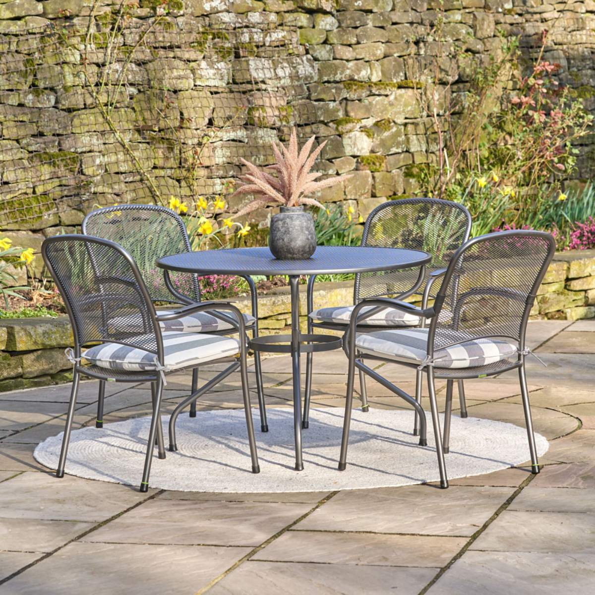 Pacific Lifestyle Carlo Round 4 Seater Dining Set with Cushions
