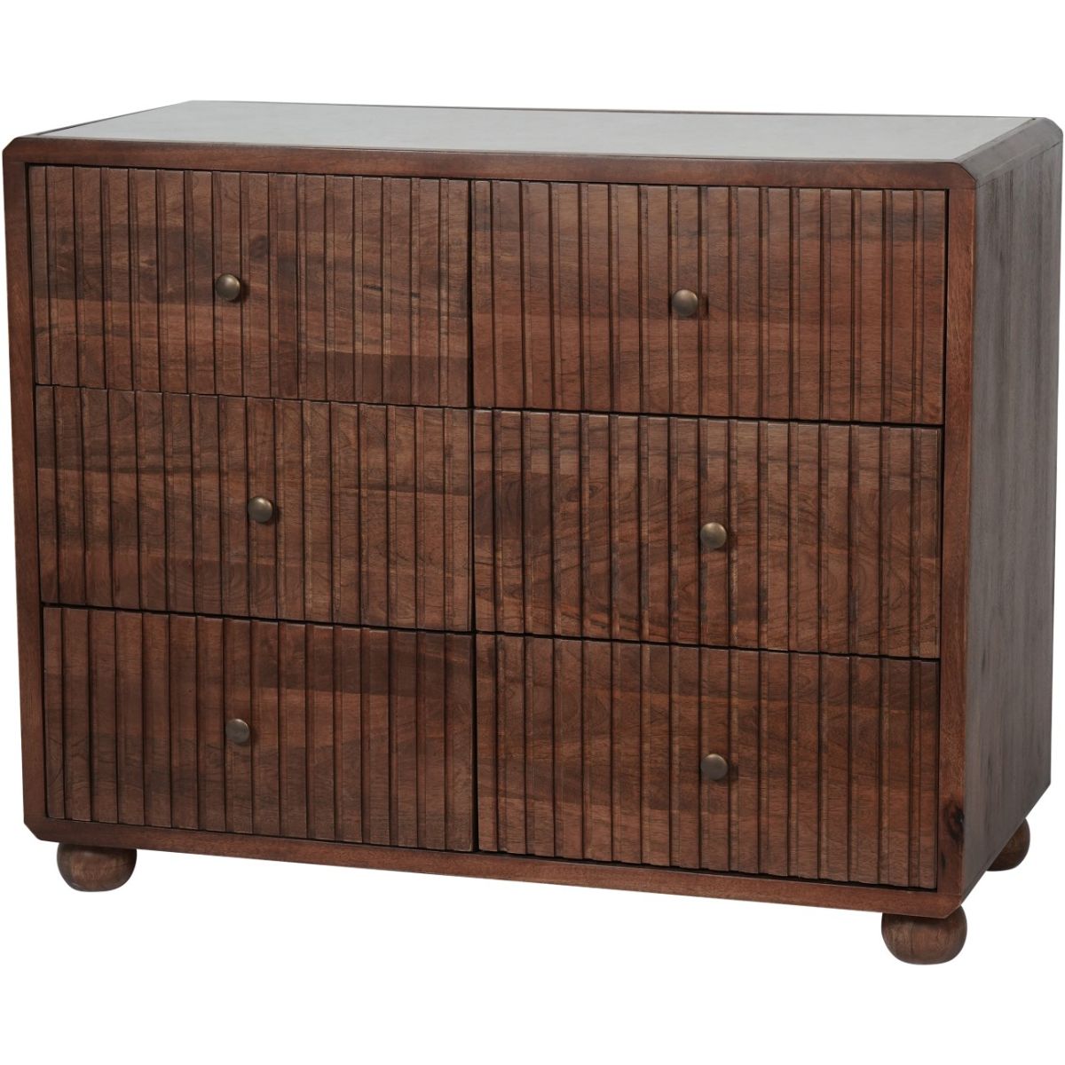Libra Interiors Carmel Wooden 6 Drawer Chest with Marble Top