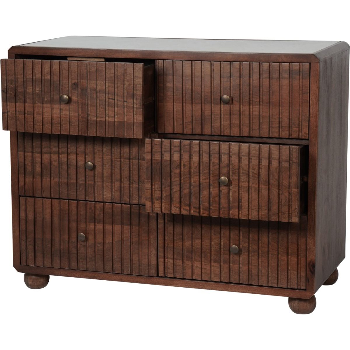 Libra Interiors Carmel Wooden 6 Drawer Chest with Marble Top