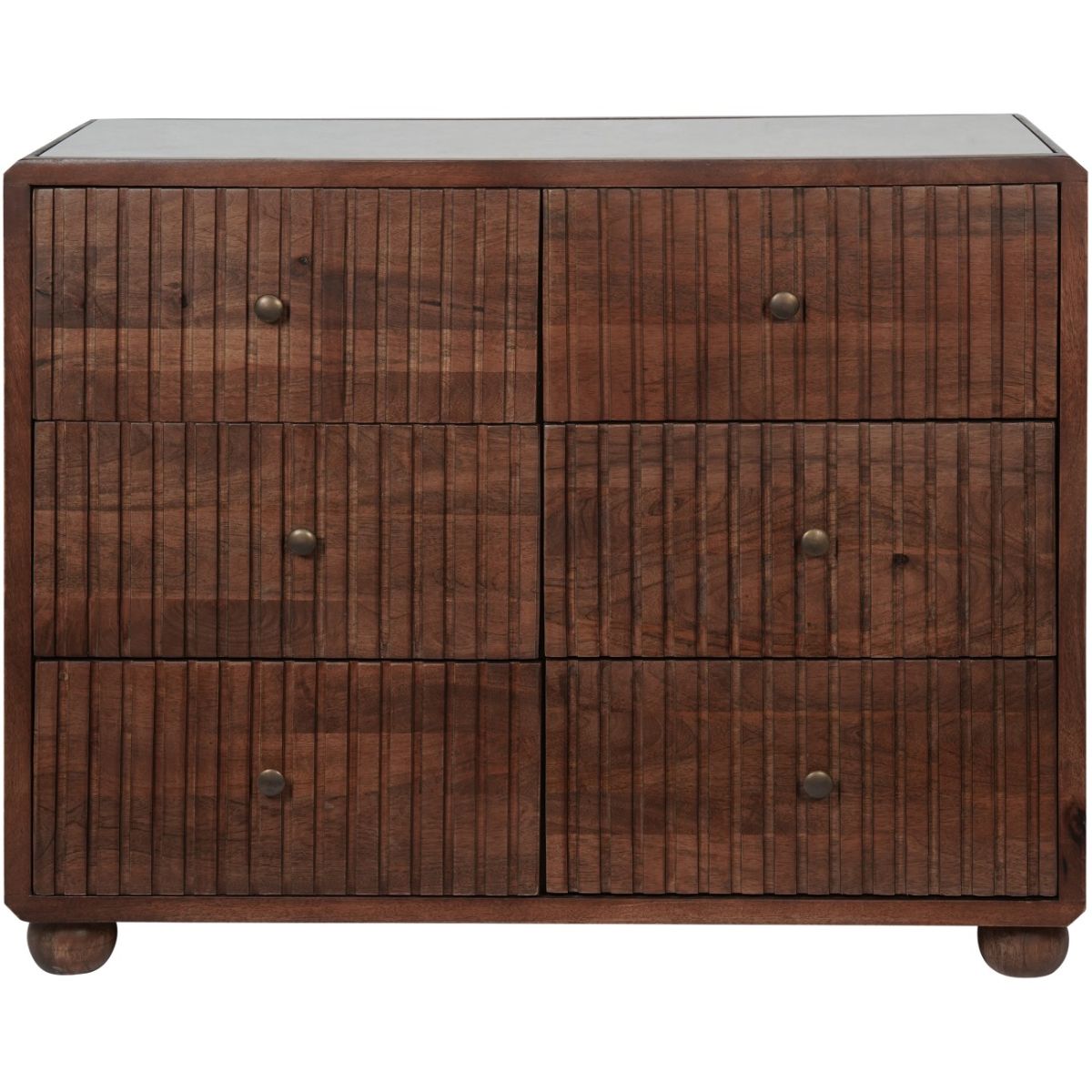 Libra Interiors Carmel Wooden 6 Drawer Chest with Marble Top