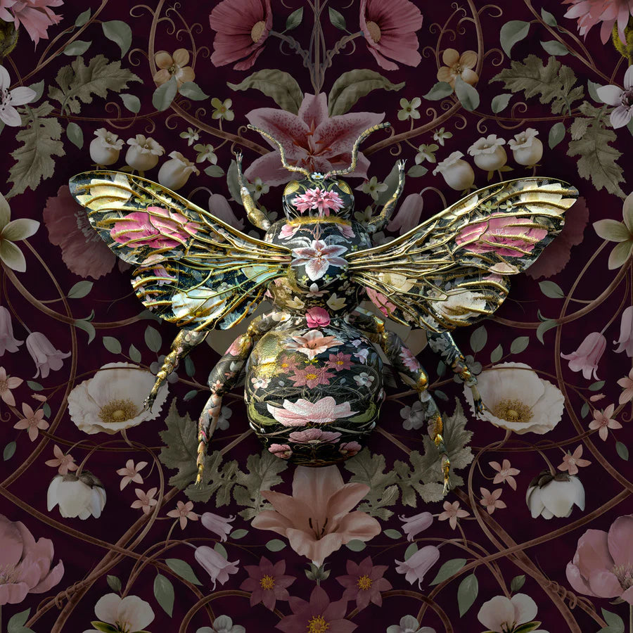 Carmine Lake Bombus In Cranberry Framed Artwork 1