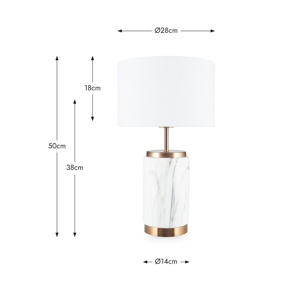Pacific Lifestyle Carrara Marble Effect Ceramic Table Lamp