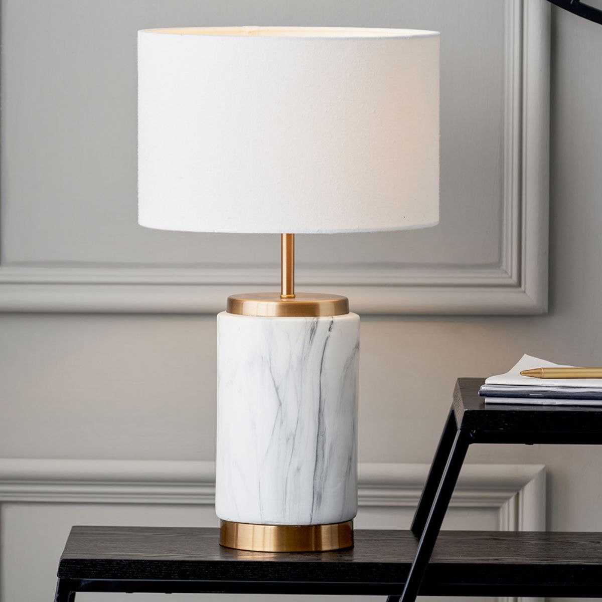 Pacific Lifestyle Carrara Marble Effect Ceramic Table Lamp
