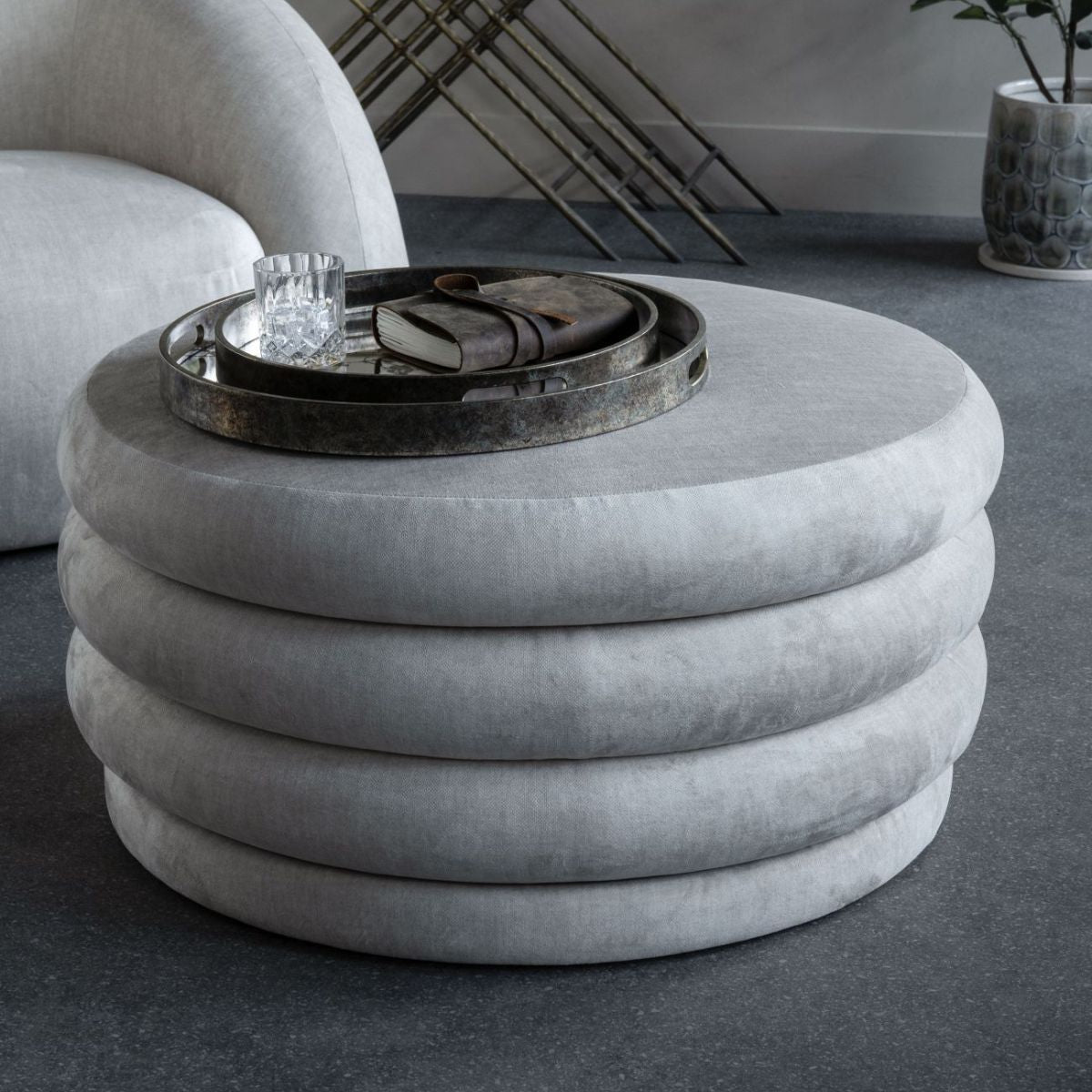 Libra Interiors Casa Storage Ottoman Cream