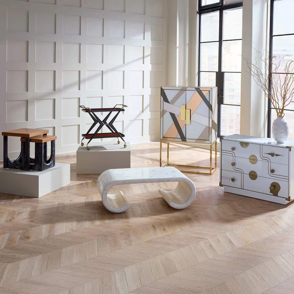 Jonathan Adler Casablanca Scroll Cocktail Table