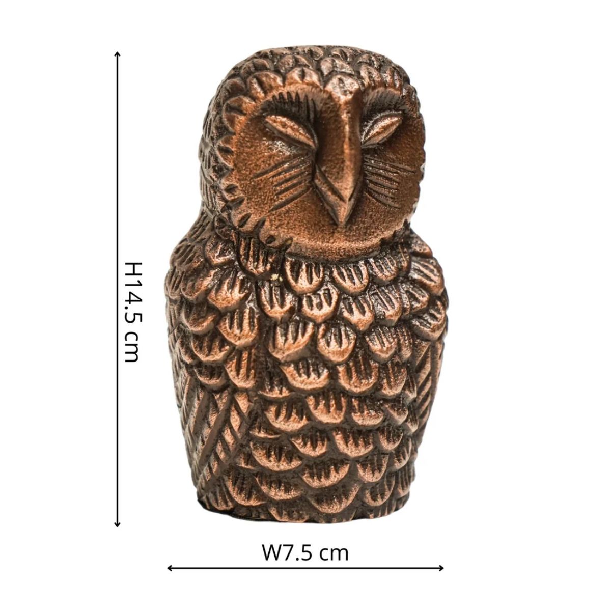 Ivyline Cast Aluminium Owl Candle Holder Antique Brass H14.5Cm W7.5Cm