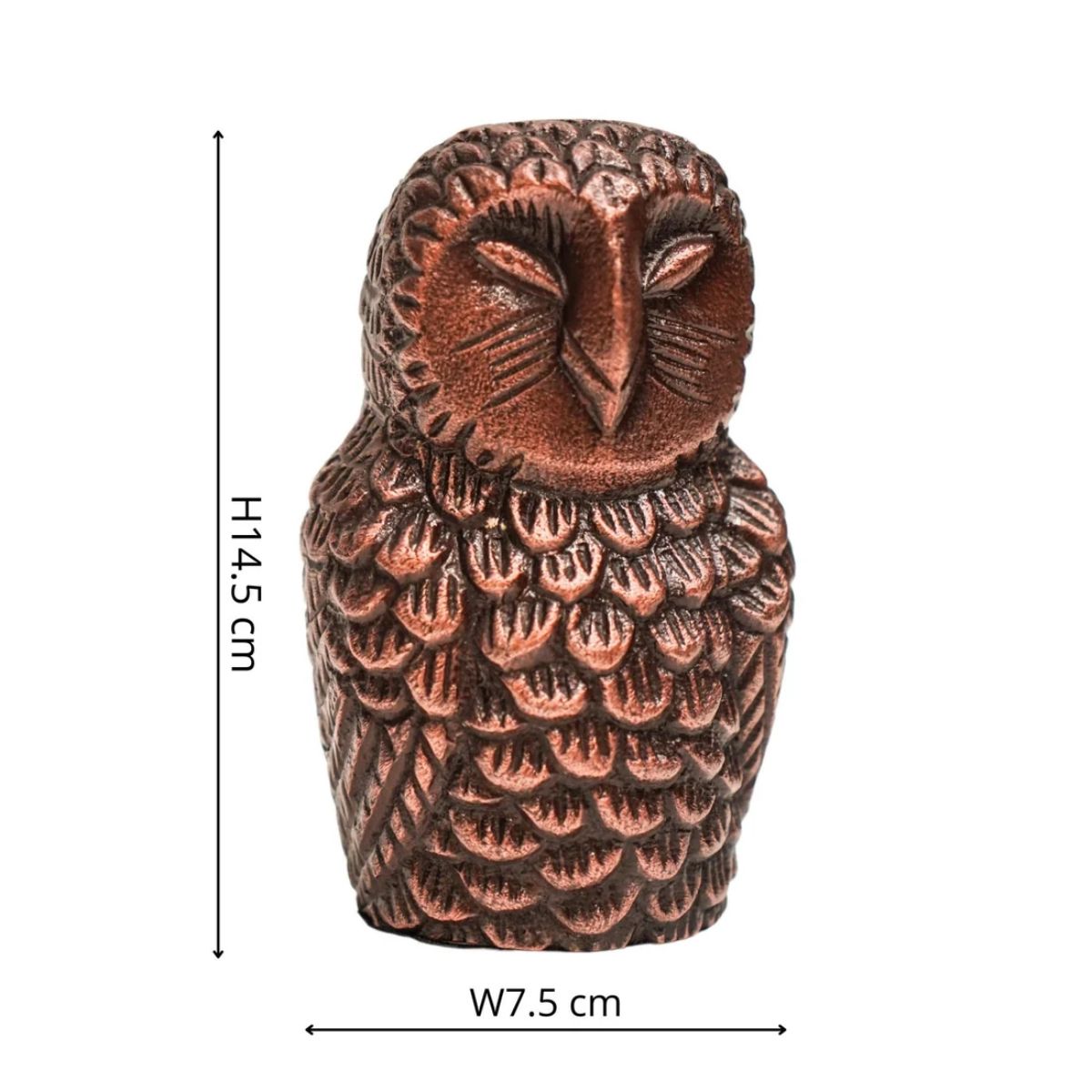 Ivyline Cast Aluminium Owl Candle Holder Antique Copper H14.5Cm W7.5Cm