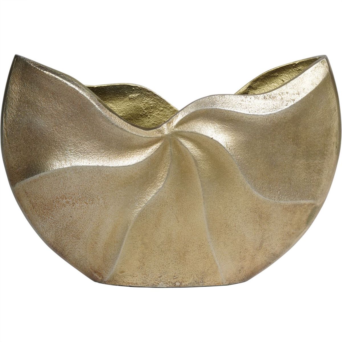 Libra Interiors Cast Aluminium Swirl Texture Vase 37x26cm