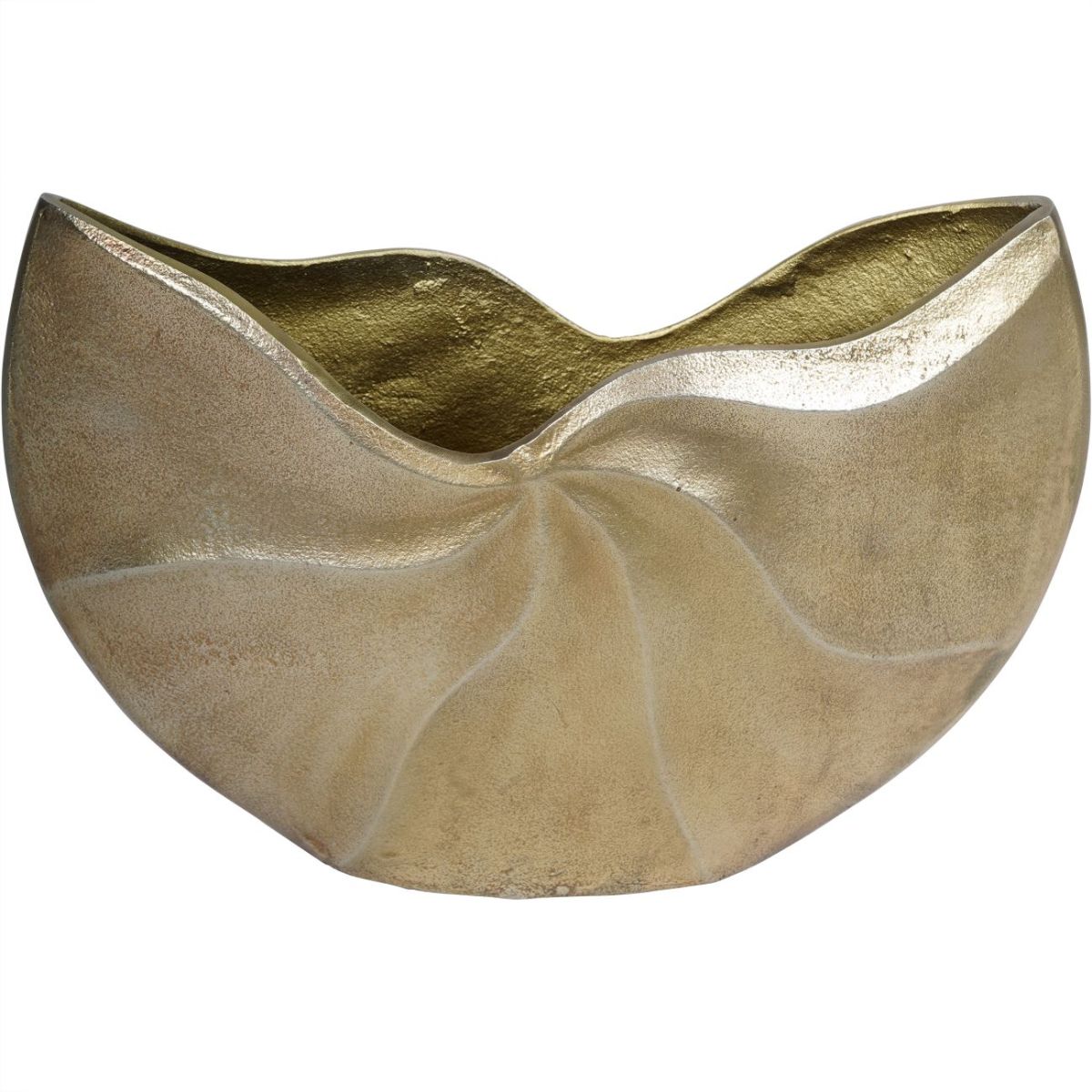 Libra Interiors Cast Aluminium Swirl Texture Vase 37x26cm