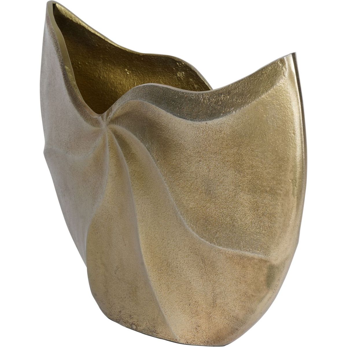 Libra Interiors Cast Aluminium Swirl Texture Vase 37x26cm