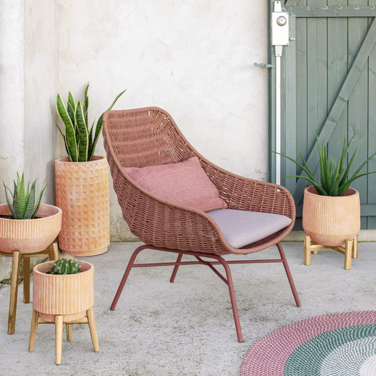 Kave Home Celi set of 2 terracota plant pots, Ø 34 cm / Ø 25 cm