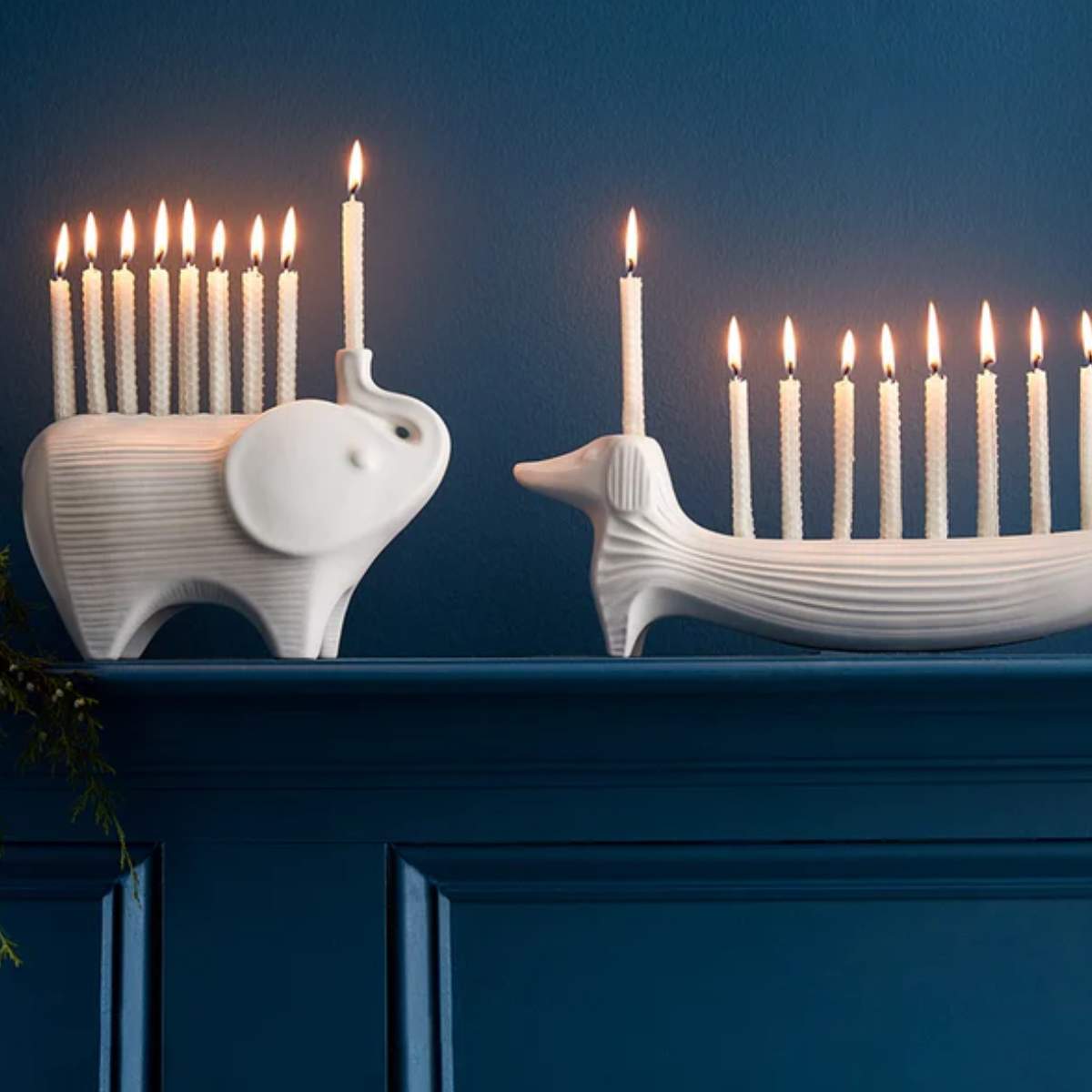 Jonathan Adler Ceramic Dachshund Menorah