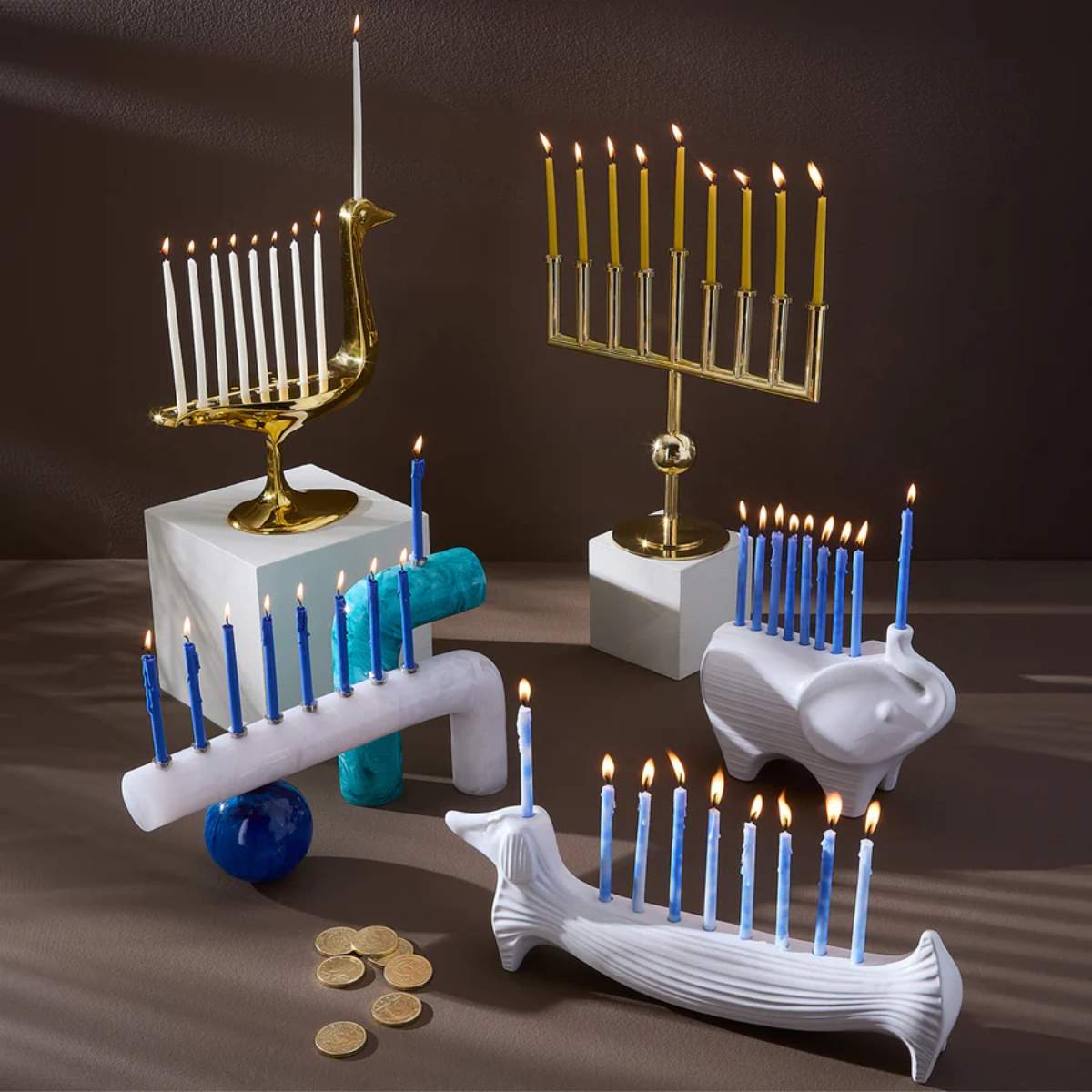 Jonathan Adler Ceramic Dachshund Menorah