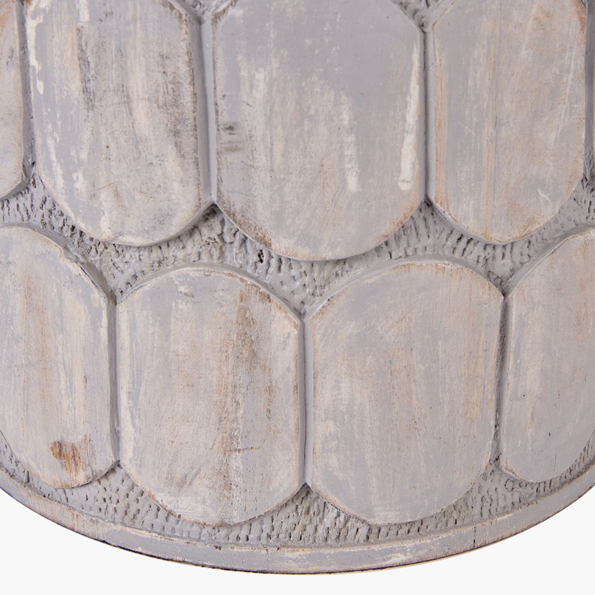 Pacific Lifestyle Cezara Embossed Grey Wood Wide Table Lamp Base