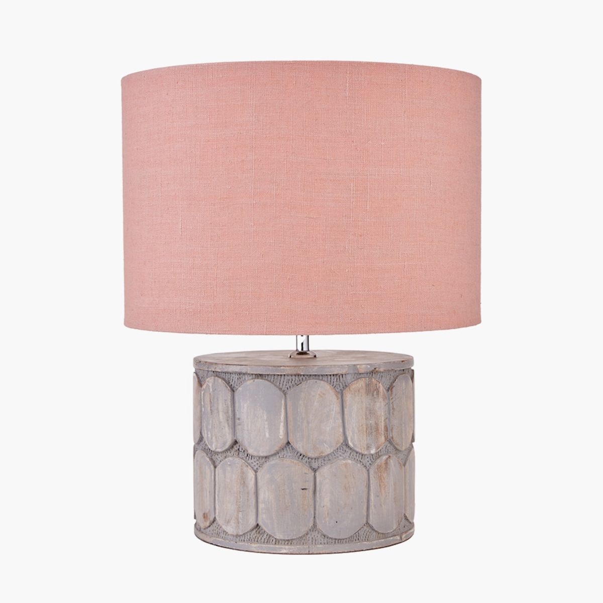 Pacific Lifestyle Cezara Embossed Grey Wood Wide Table Lamp Base