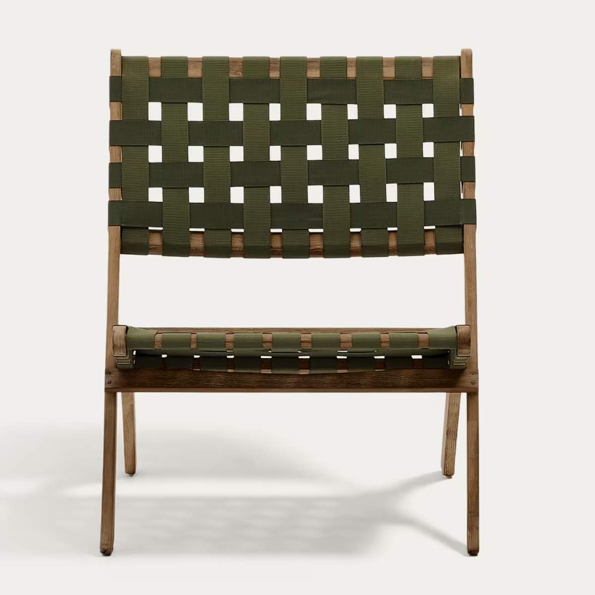 Kave Home FSC 100% green cord and solid acacia wood Chabeli folding chair