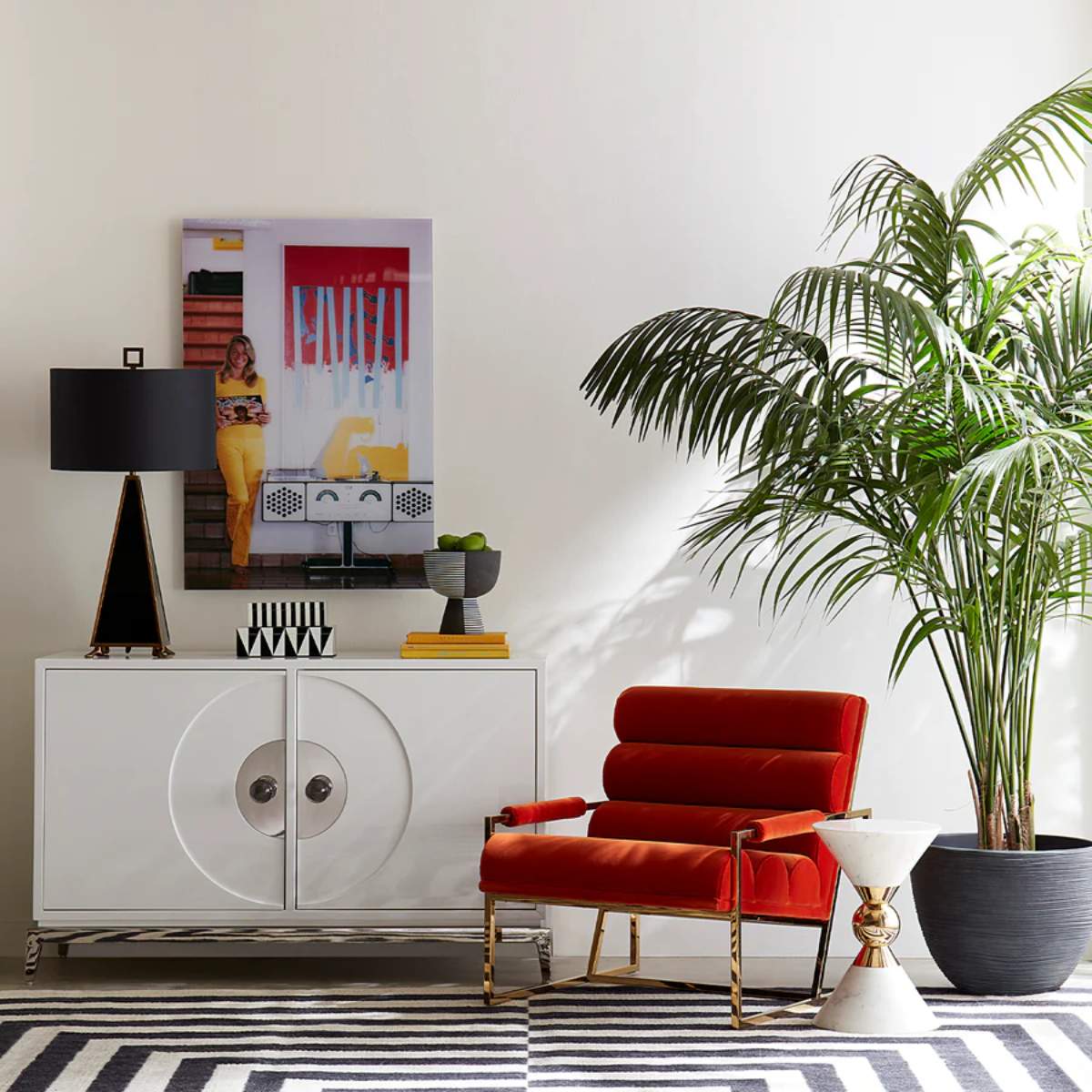 Jonathan Adler Channeled Goldfinger Lounge Chair