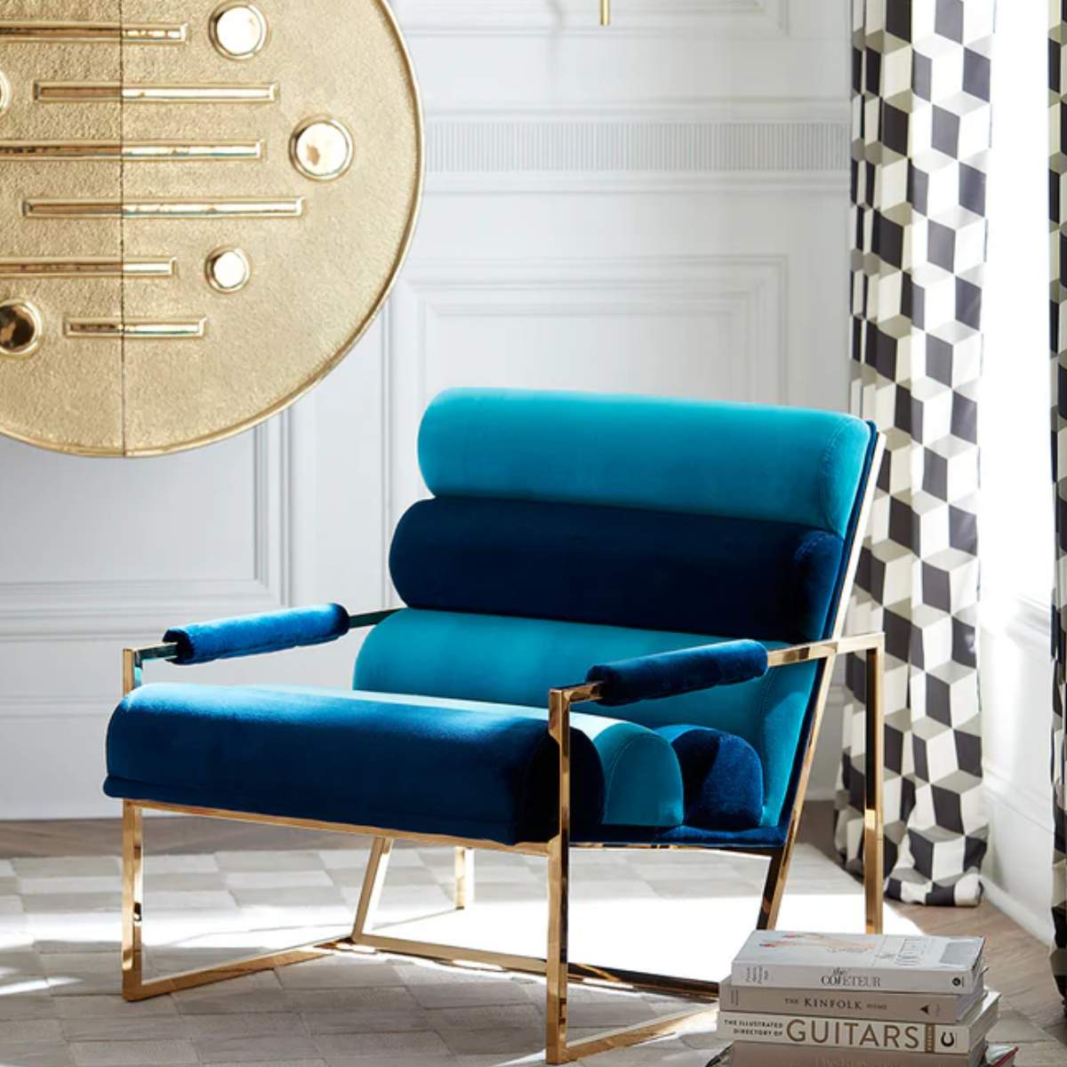 Jonathan Adler Channeled Goldfinger Lounge Chair