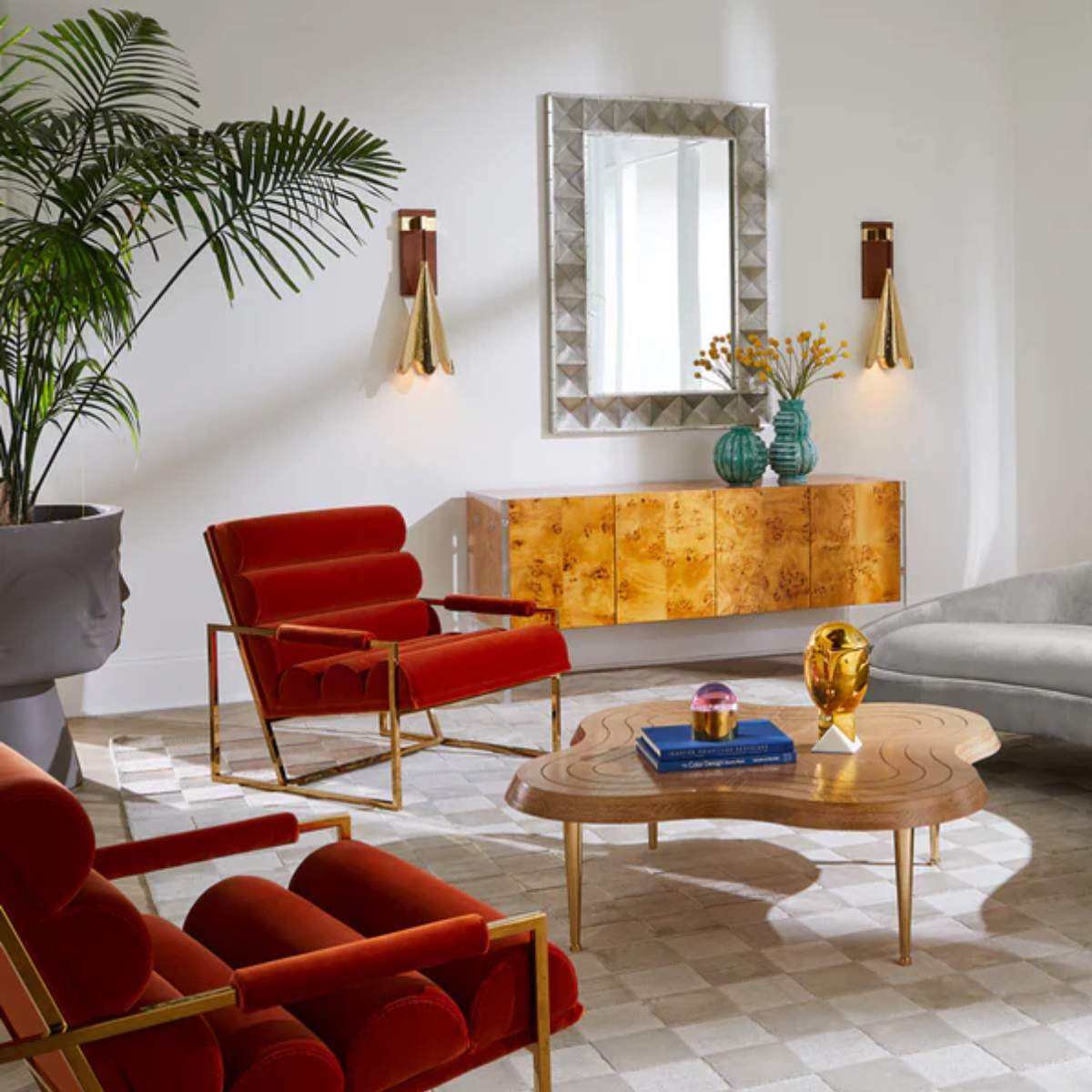 Jonathan Adler Channeled Goldfinger Lounge Chair