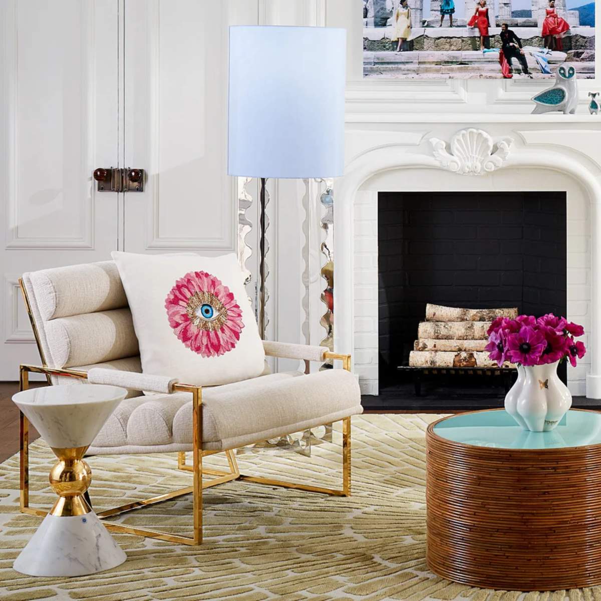 Jonathan Adler Channeled Goldfinger Lounge Chair