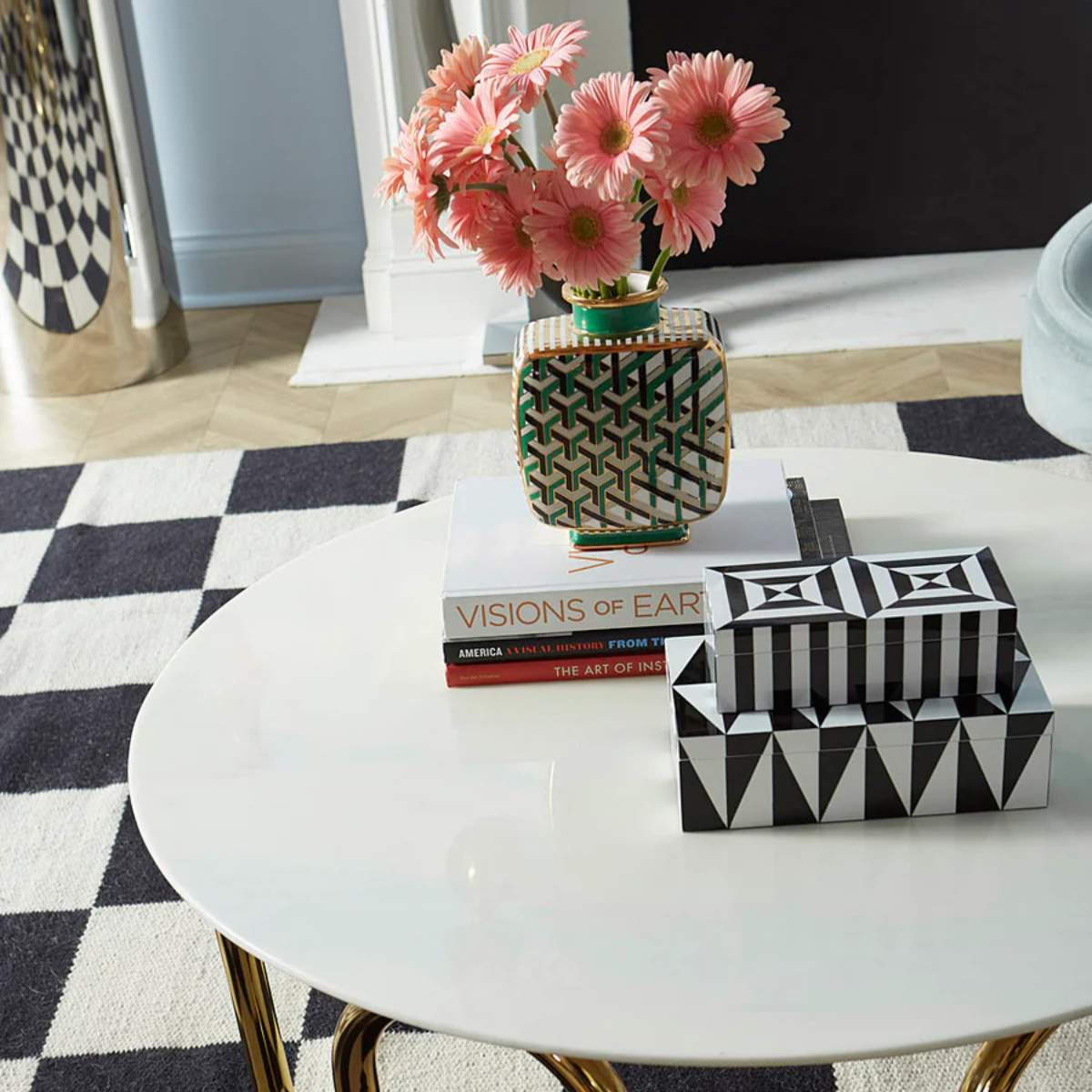 Jonathan Adler Checkerboard Large Scale Flatweave Rug