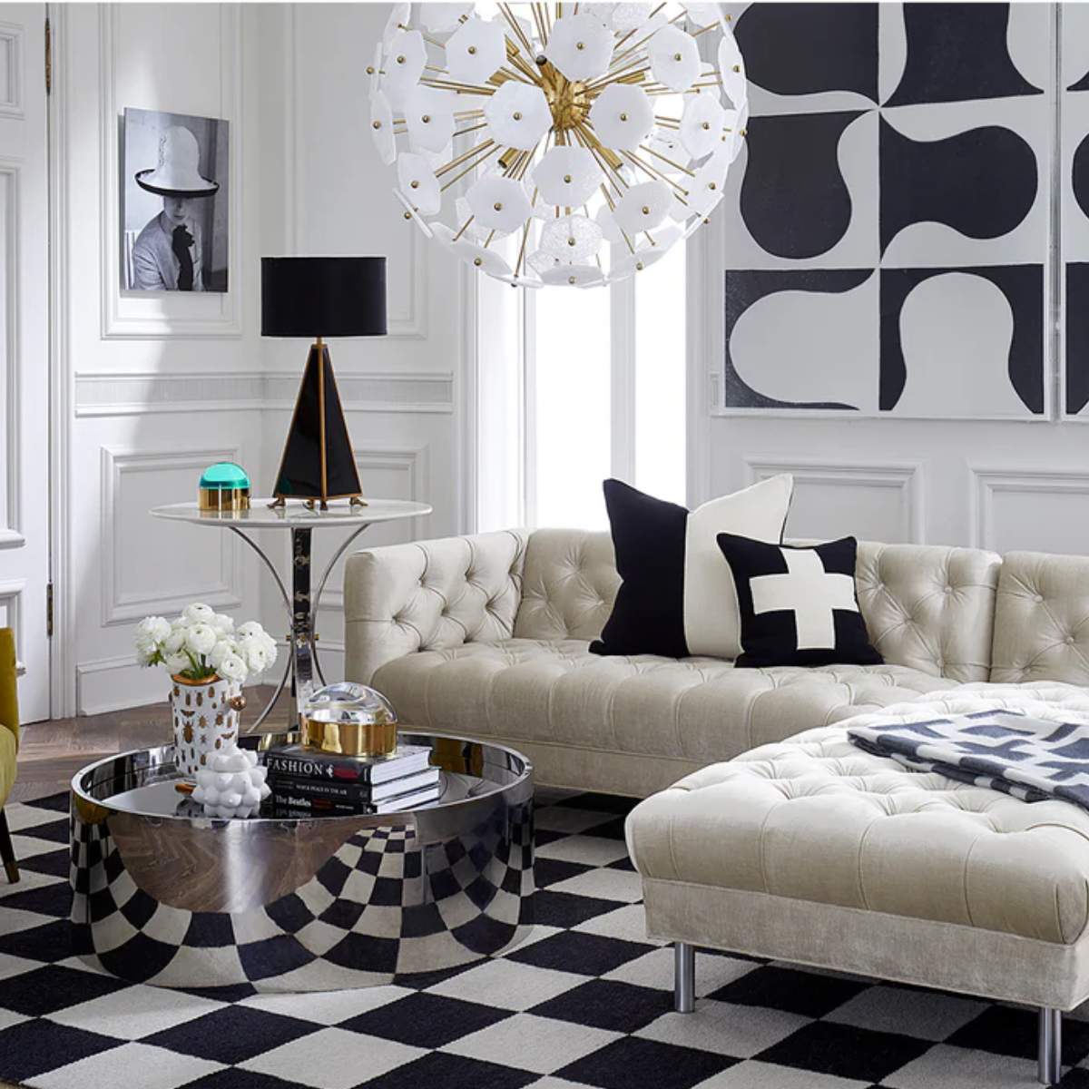 Jonathan Adler Checkerboard Large Scale Flatweave Rug