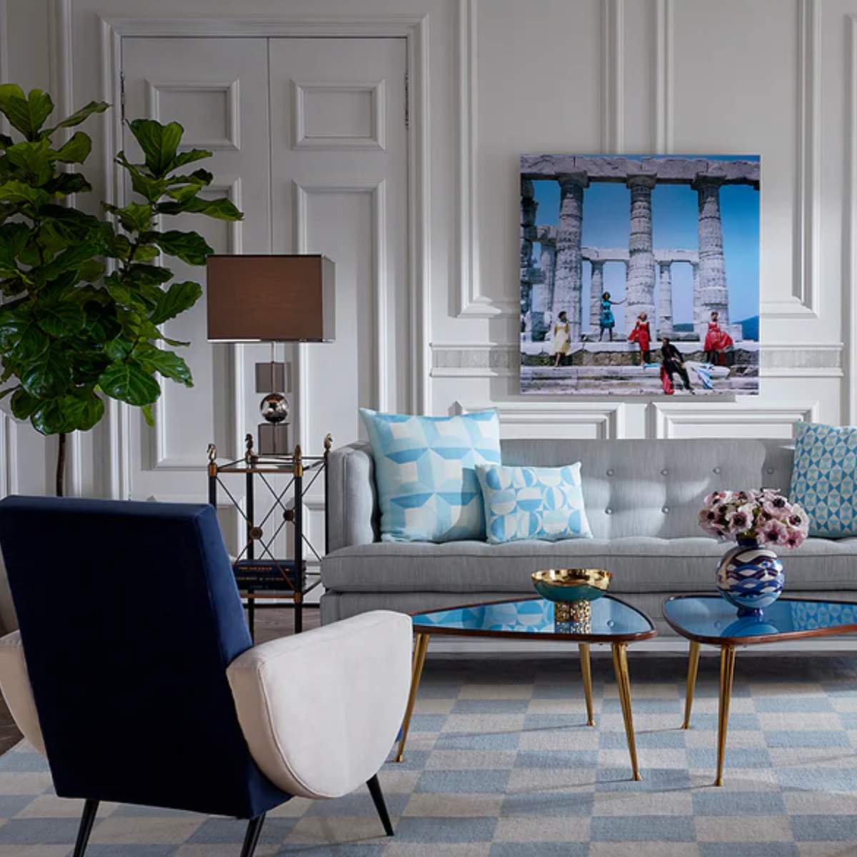 Jonathan Adler Checkerboard Large Scale Flatweave Rug