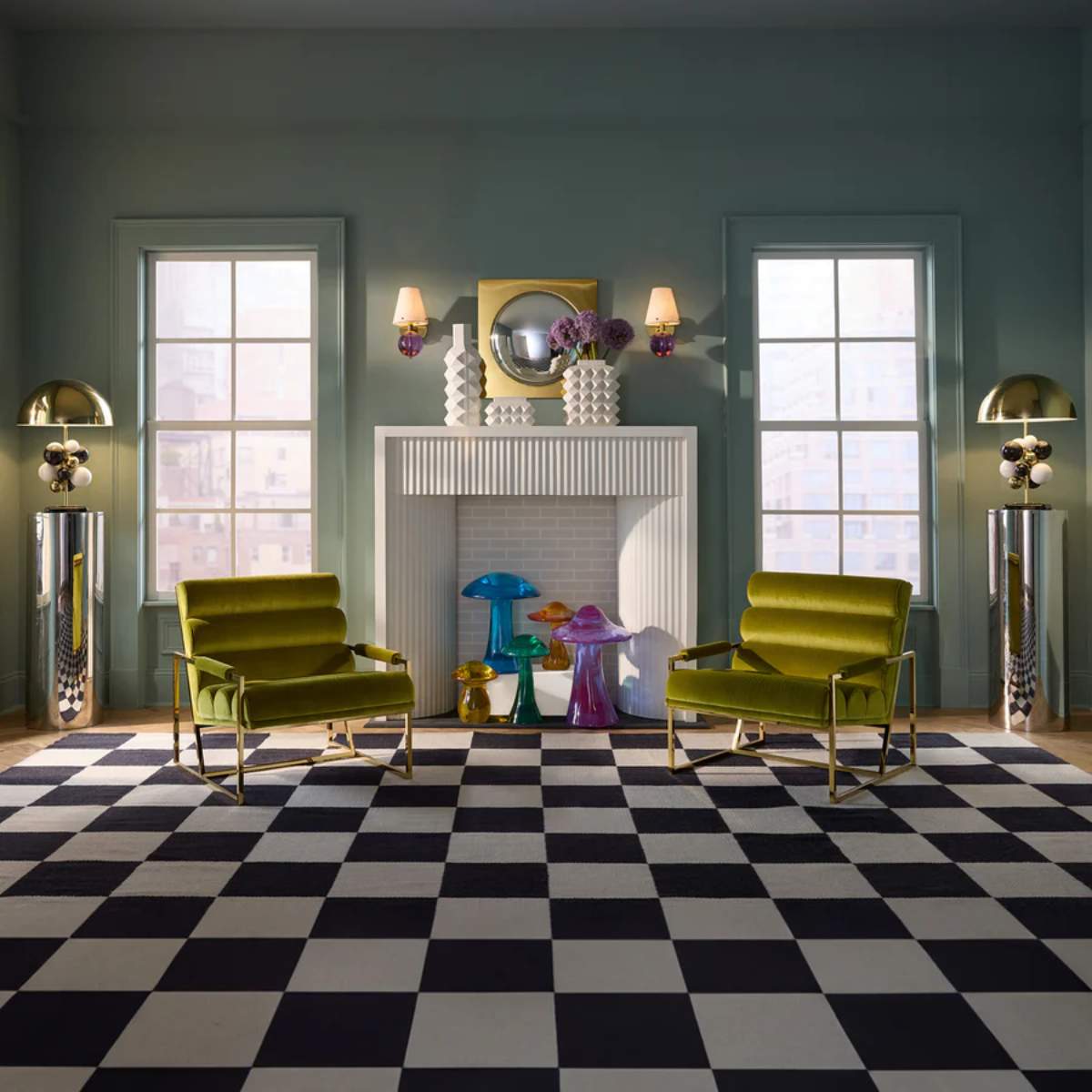 Jonathan Adler Checkerboard Large Scale Flatweave Rug