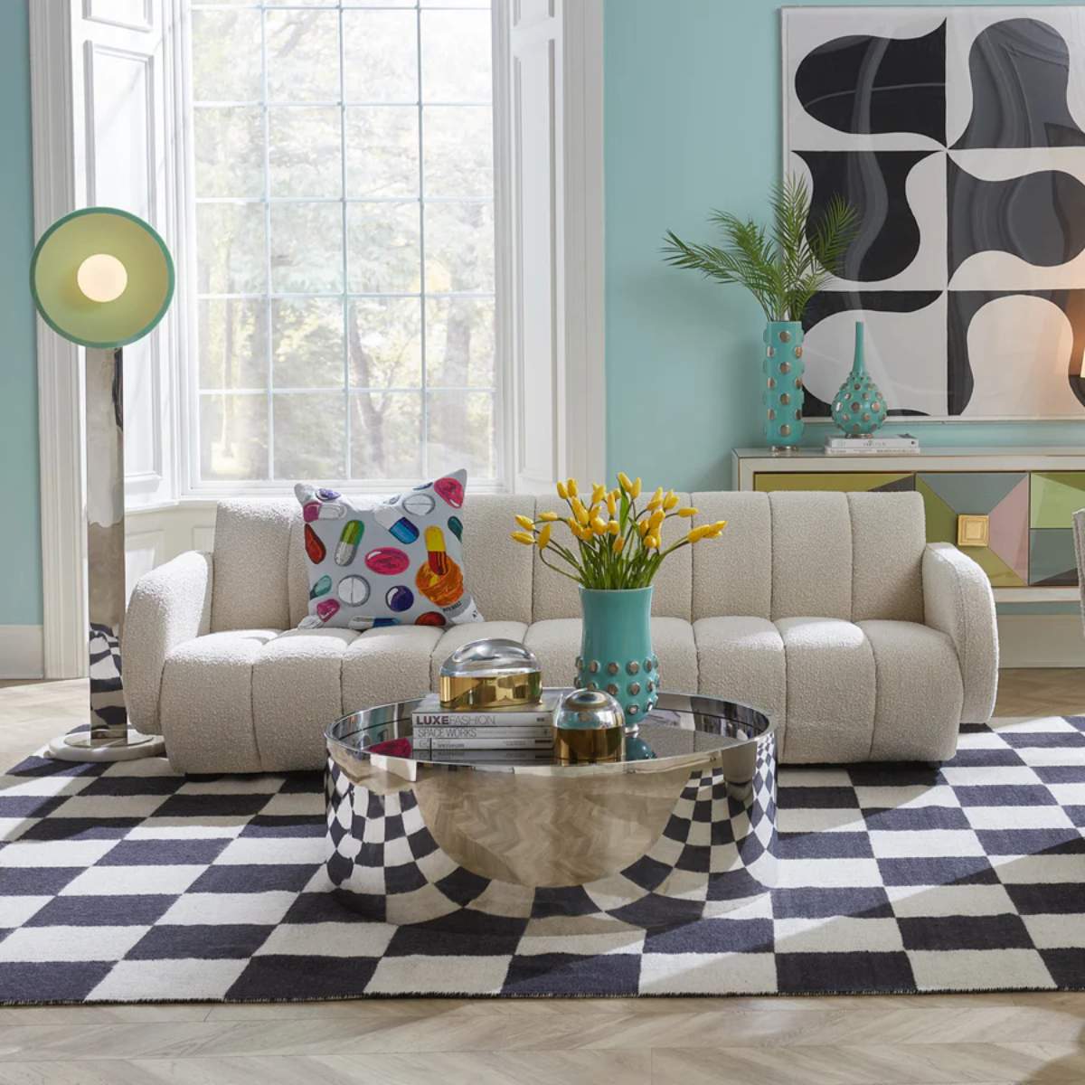 Jonathan Adler Checkerboard Large Scale Flatweave Rug