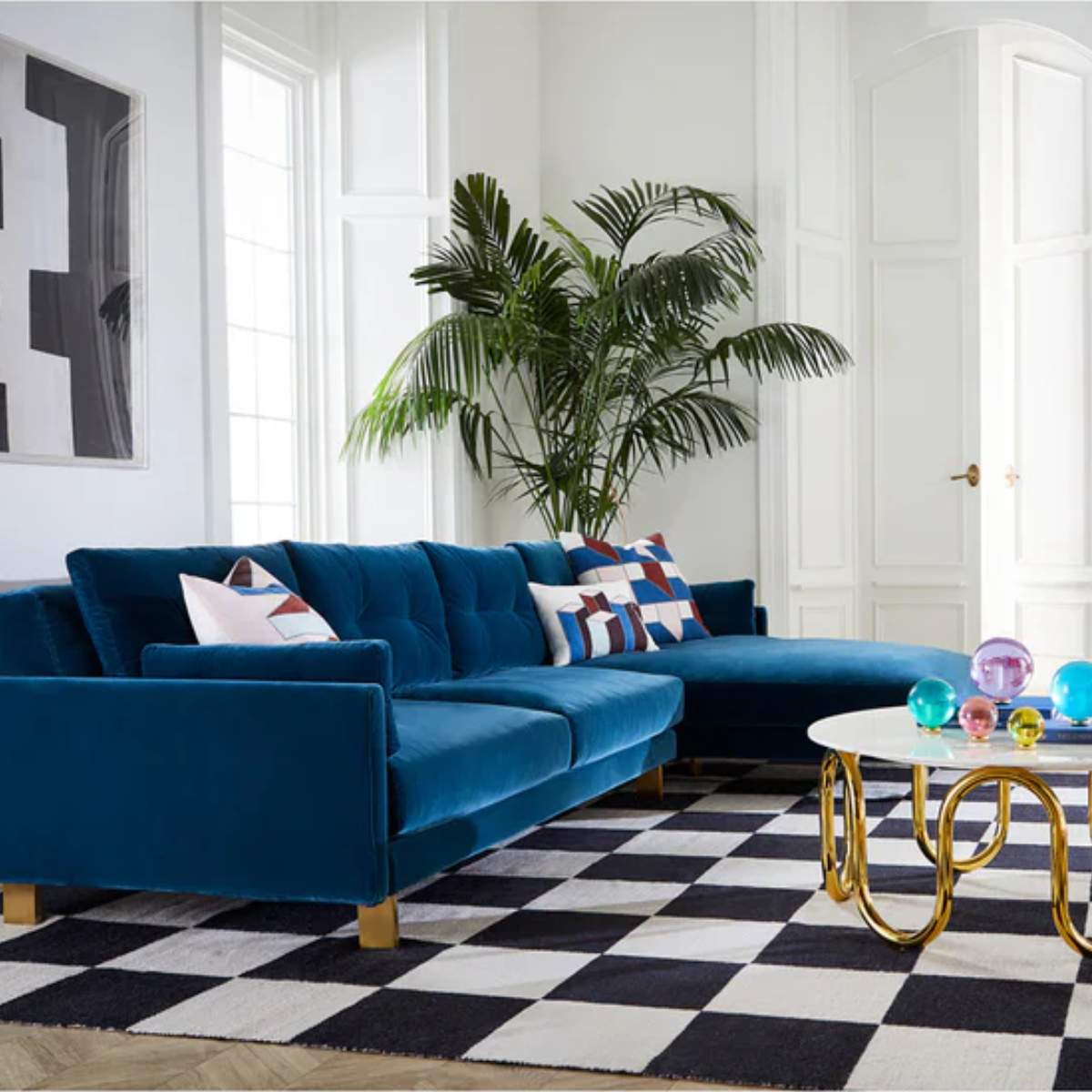 Jonathan Adler Checkerboard Large Scale Flatweave Rug