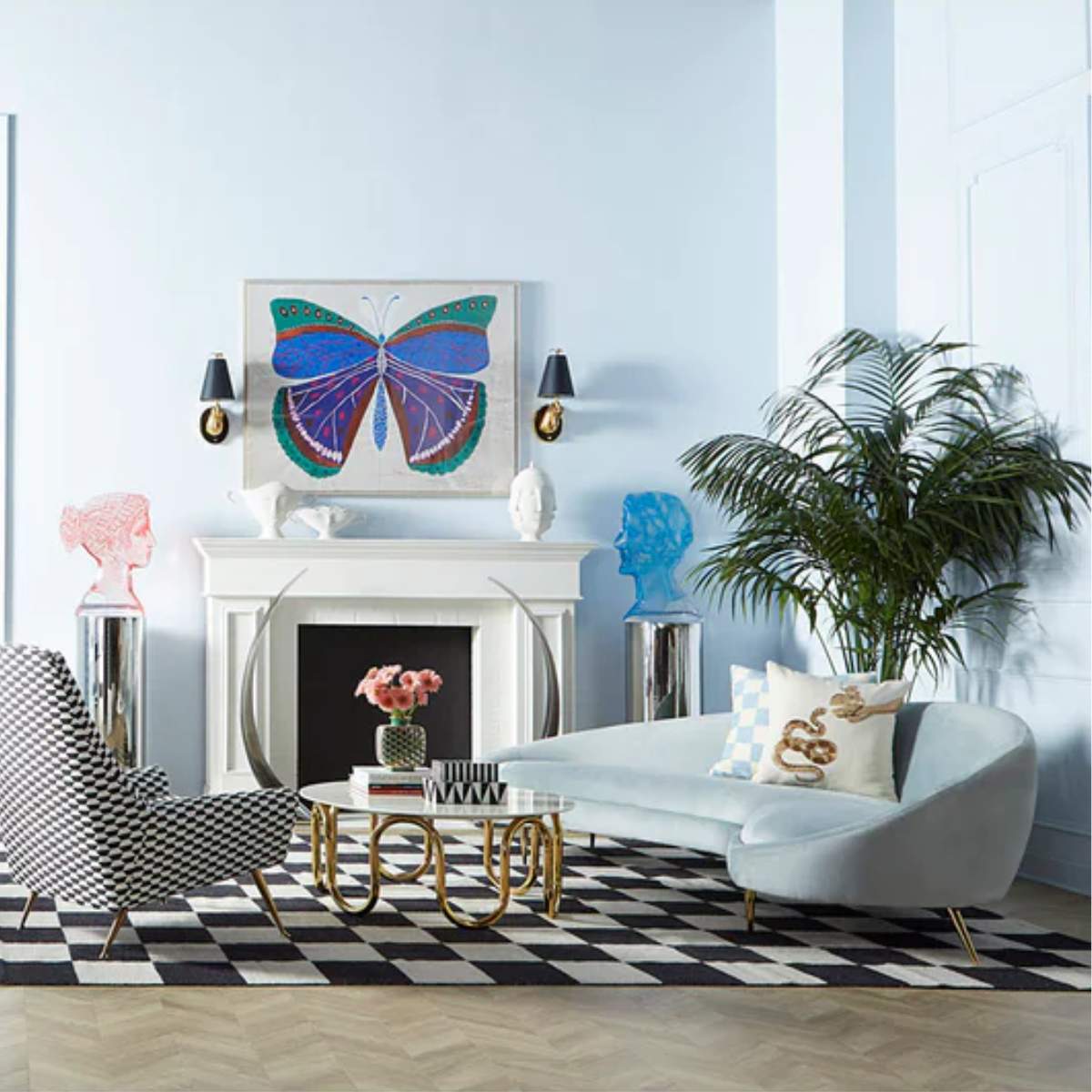 Jonathan Adler Checkerboard Large Scale Flatweave Rug