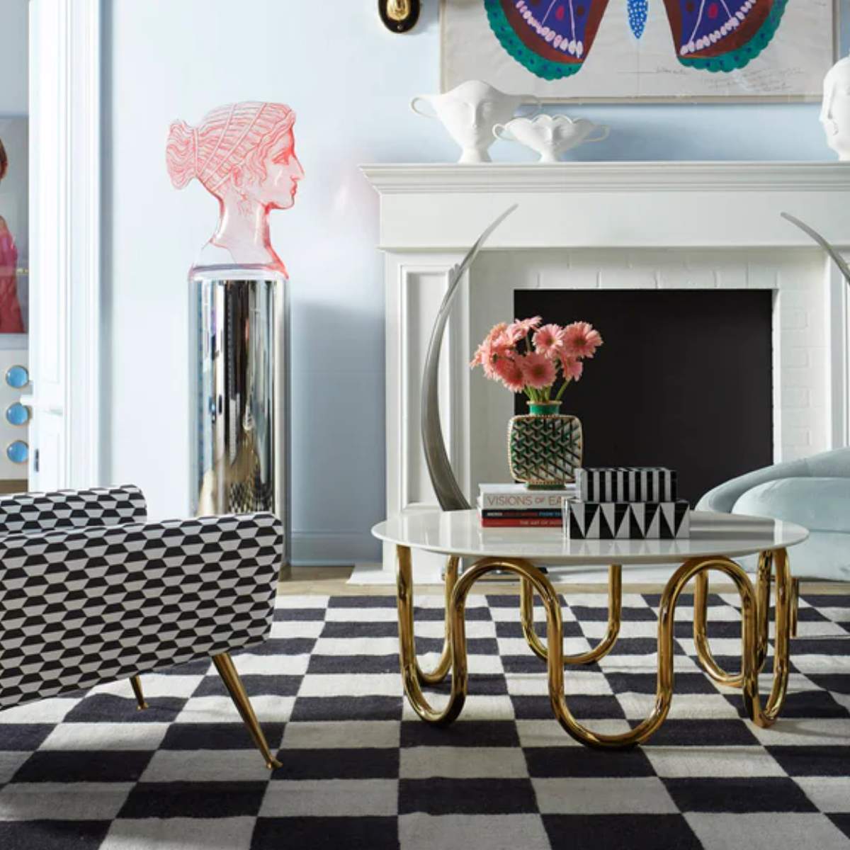 Jonathan Adler Checkerboard Large Scale Flatweave Rug