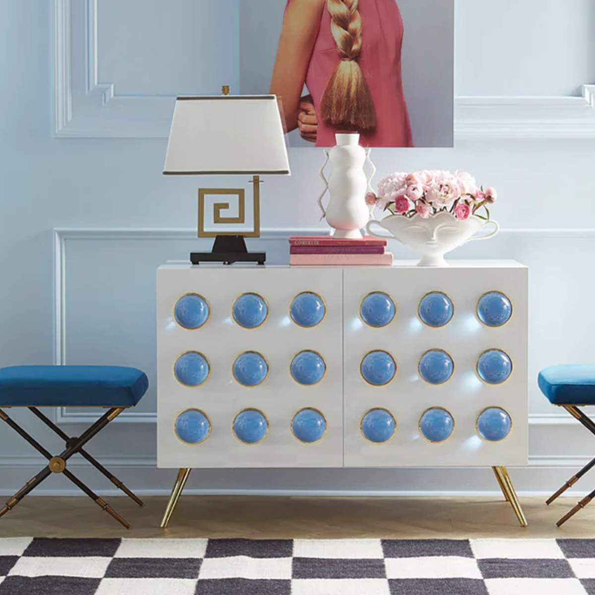 Jonathan Adler Checkerboard Large Scale Flatweave Rug
