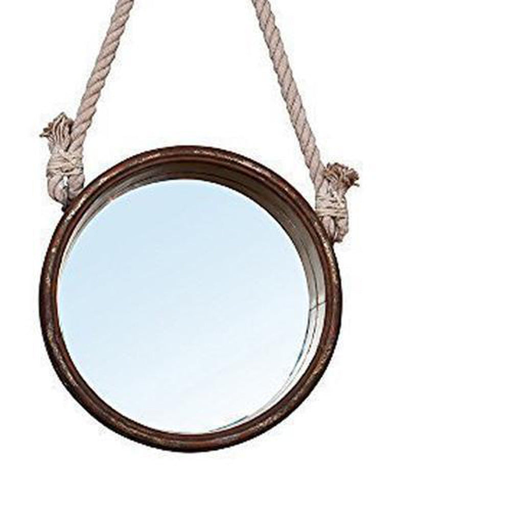 Chehoma Nancy Grey Round Hanging Mirror-Beaumonde