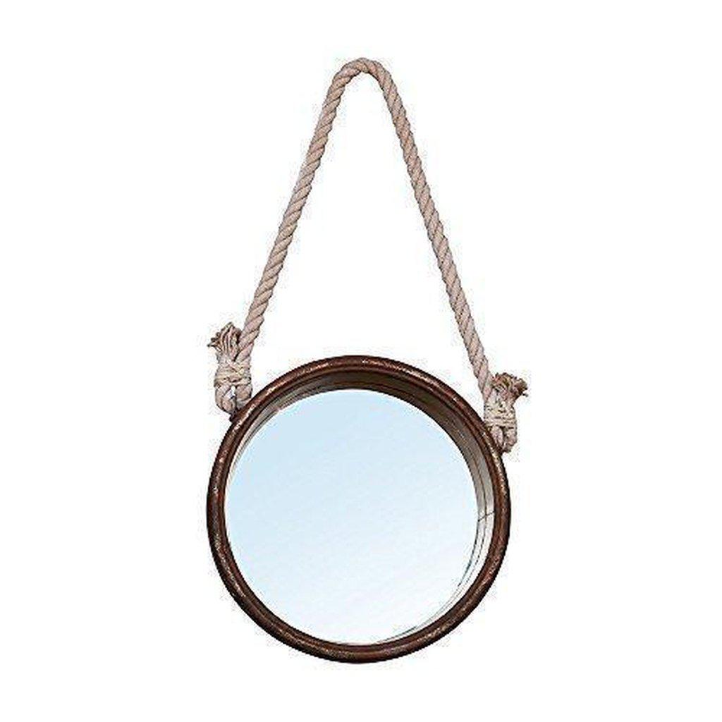 Chehoma Nancy Grey Round Hanging Mirror-Beaumonde