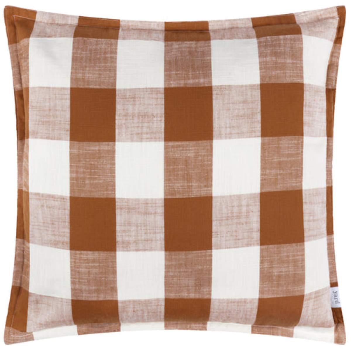 Furn Chesil Check 100% Cotton Outdoor Cushion Pecan