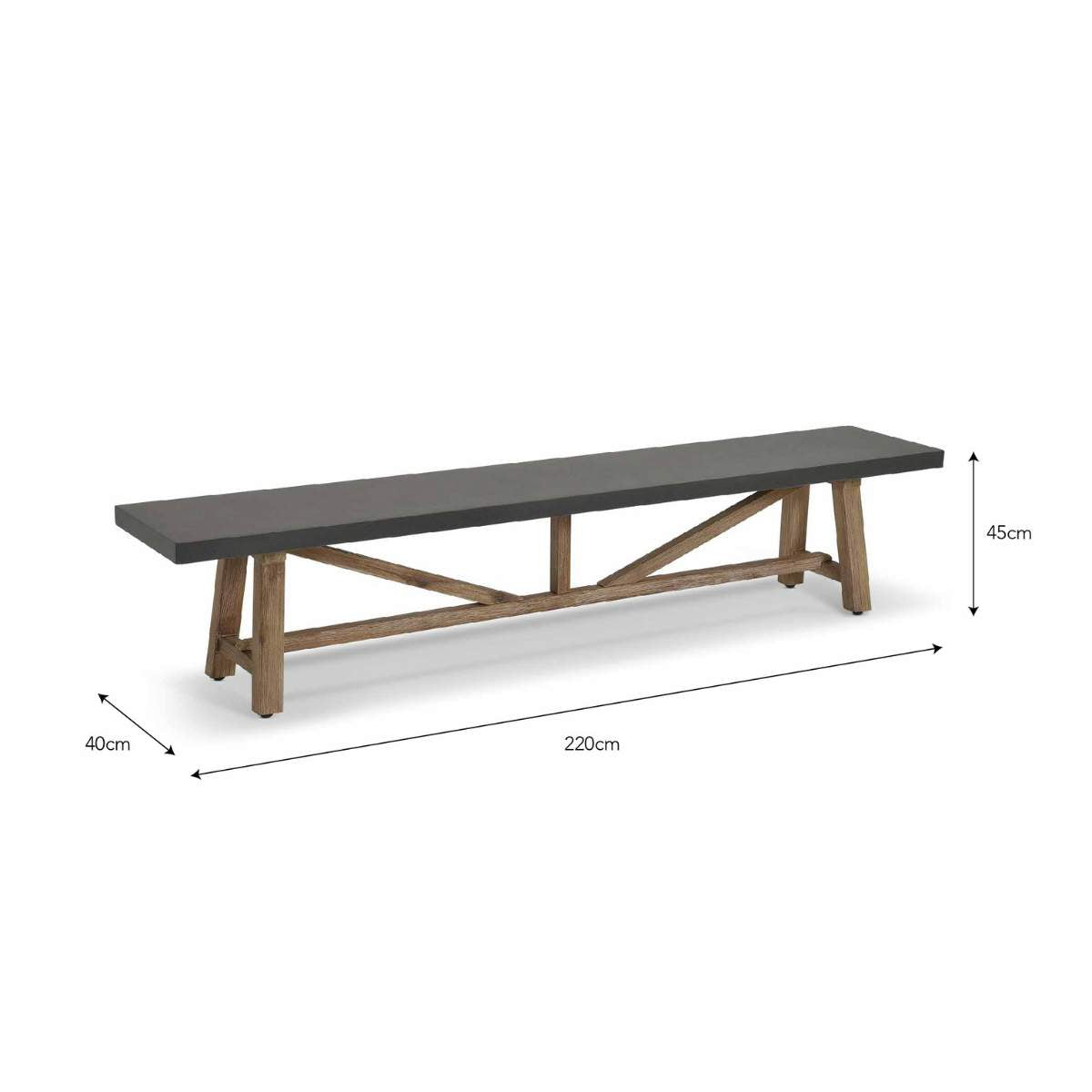 Garden Trading Chilford Bench Large Grey