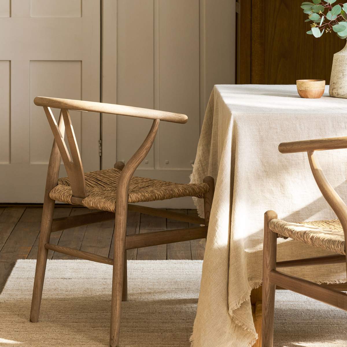 Garden Trading Chilthorne Wishbone Dining Chair Set of 2 Lime Wash