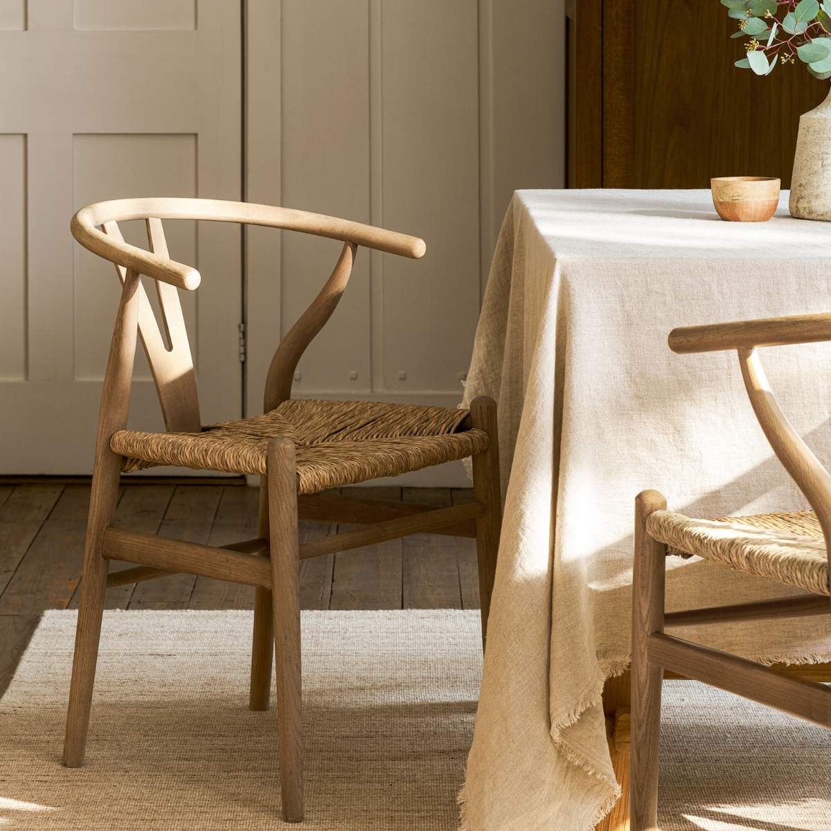 Garden Trading Chilthorne Wishbone Dining Chair Set of 2 Lime Wash