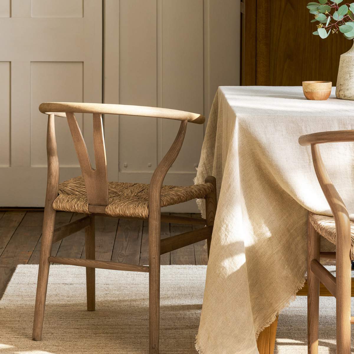 Garden Trading Chilthorne Wishbone Dining Chair Set of 2 Lime Wash