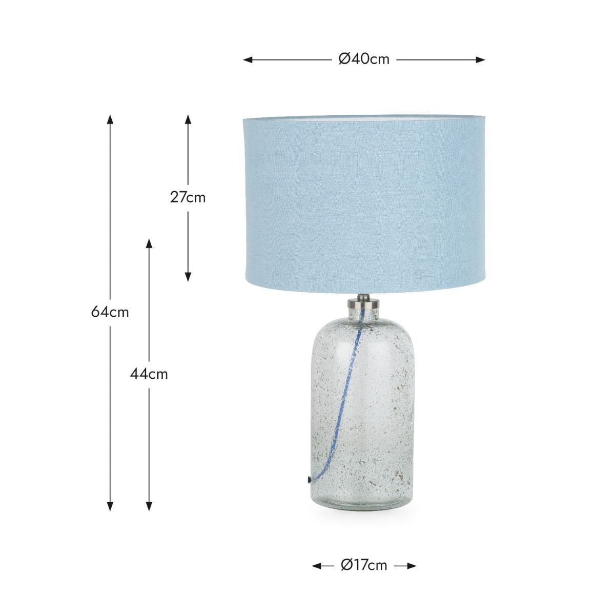 Designers Guild Chinon Glass Table Lamp Base and Shade Delft