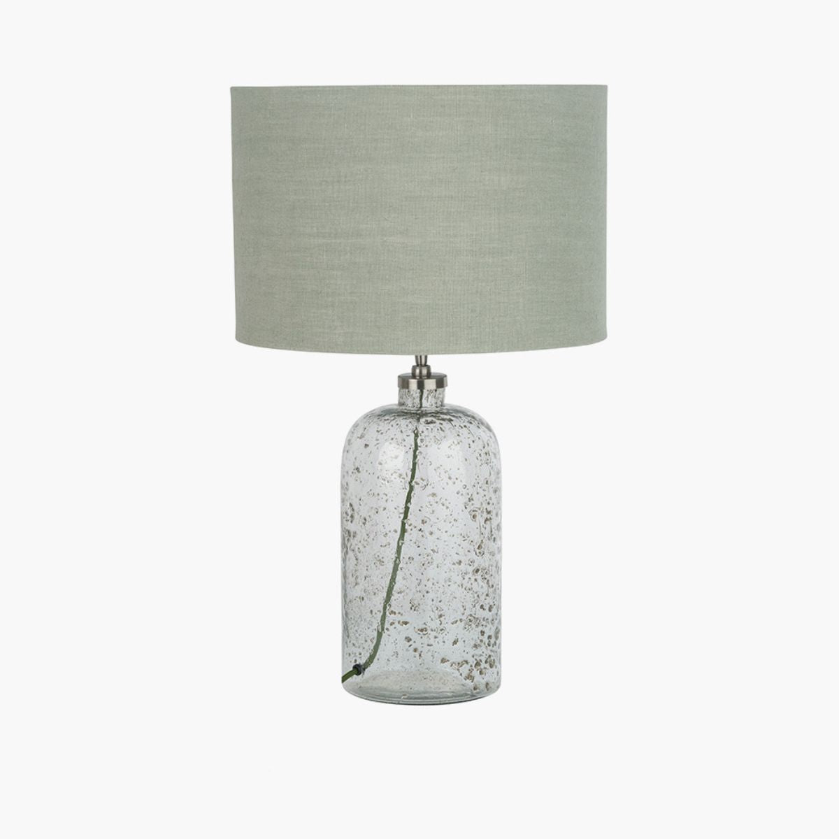 Designers Guild Chinon Glass Table Lamp Base and Shade Moss
