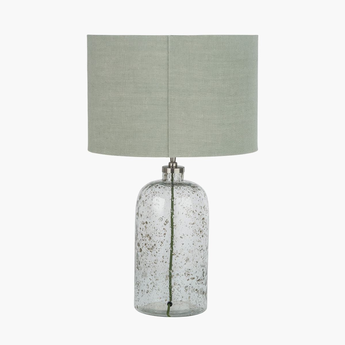 Designers Guild Chinon Glass Table Lamp Base and Shade Moss