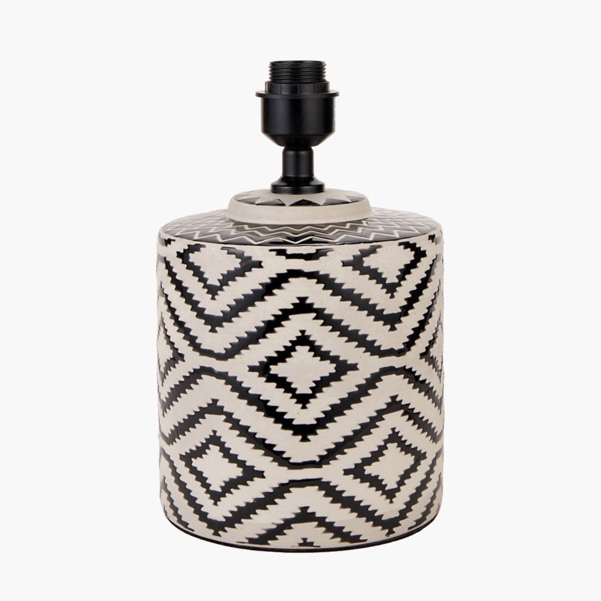 Pacific Lifestyle Chirala Black and White Ikat Ceramic Table Lamp Base