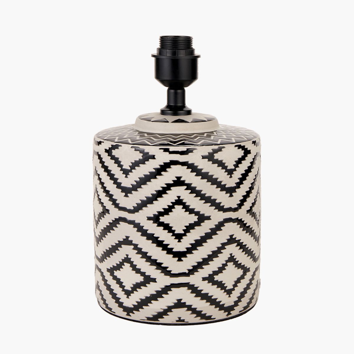 Pacific Lifestyle Chirala Black and White Ikat Ceramic Table Lamp Base