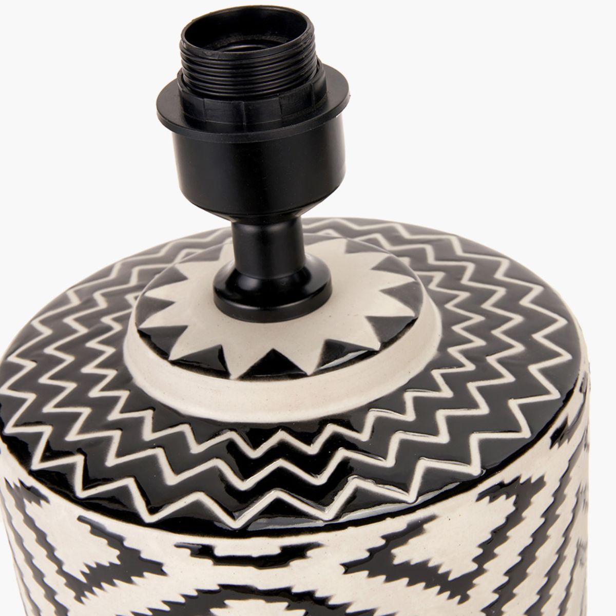 Pacific Lifestyle Chirala Black and White Ikat Ceramic Table Lamp Base