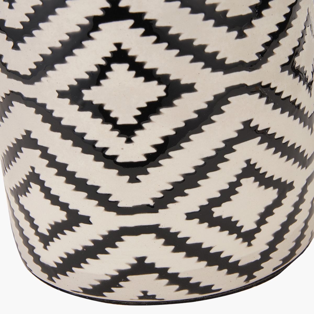 Pacific Lifestyle Chirala Black and White Ikat Ceramic Table Lamp Base